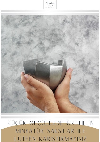 Ayaklı Saksı Ahşap Dekoratif Kaktüs Saksısı 1 Adet Gümüş Renk Eskitme Uygulamalı Önü Açık Model