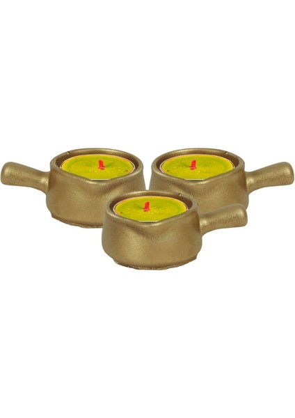Mumluk Şamdan 3 Adet Tealight Uyumlu Üçlü Tava Model