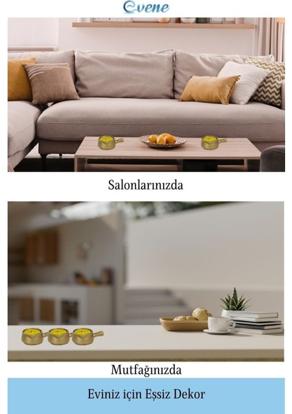 Mumluk Şamdan 3 Adet Tealight Uyumlu Üçlü Tava Model