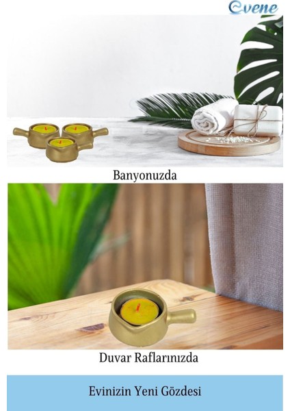 Mumluk Şamdan 3 Adet Tealight Uyumlu Üçlü Tava Model