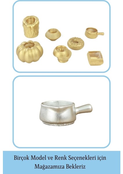 Mumluk Şamdan 3 Adet Tealight Uyumlu Üçlü Tava Model