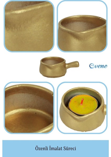 Mumluk Şamdan 3 Adet Tealight Uyumlu Üçlü Tava Model