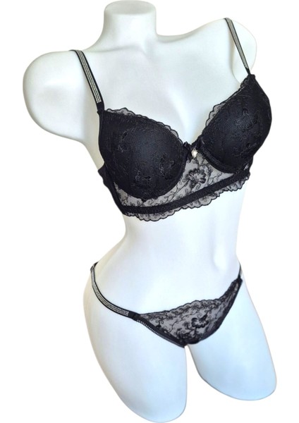 Taş Detaylı Dantelli Sütyen Takımı – Dolgulu B Kap fiyatları