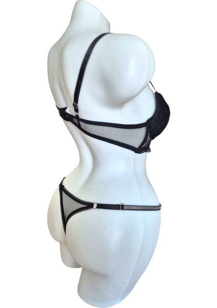 Taş Detaylı Dantelli Sütyen Takımı – Dolgulu B Kap fırsatları