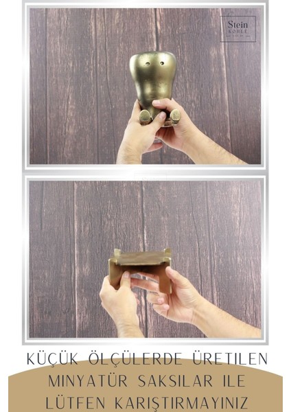 Ayaklı Saksı Ahşap Büyük Boy 1 Adet Altın Renk Eskitme Uygulamalı Havuç Model