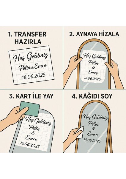 Düğün Nişan Ayna Yazısı Kişiselleştirilebilir Söz Organizasyon Süsü Folyo Sticker modelleri