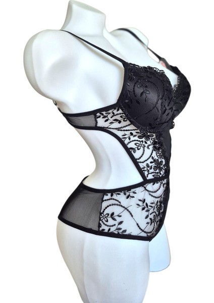 Dolgulu Dantelli Body Suit Sütyen Takımı B Kap modelleri