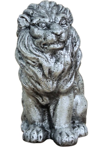 Dekoratif Biblo Oturan Aslan Heykel El Yapımı Hediyelik Süs Eşyası Model Aslan2