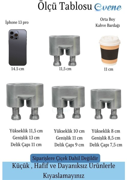 Saksı Çiçek Kaktüs Saksısı Lüx 13 cm Pantolon Desenli 3'lü Set Çiçeklik