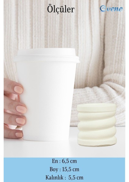 Mumluk Şamdan 3 Adet Tealight ve Ince Mum Uyumlu Spiral Model