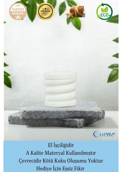 Mumluk Şamdan 3 Adet Tealight ve Ince Mum Uyumlu Spiral Model