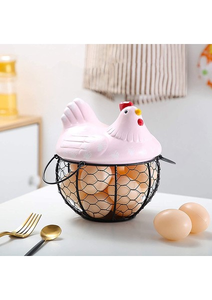 Yumurta Sepeti, Yumurta Tutucu Sepet, Organizatör Depolama Fermanto Tel Restoran Depolama Sepeti, Mutfak Tavuk Dekoru (Pembe) (Yurt Dışından) modelleri