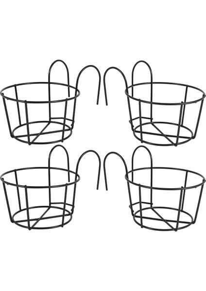 4pcs Asma Korkuluk Ekicileri Saksı Saksı Tutucular Bitki Demir Raflar Çit Metal Saksı Stand Monte Balkon Sepetleri Küçük (Yurt Dışından) modelleri