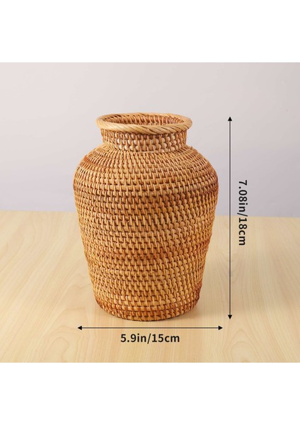 Rattan Dokuma Vazo Sanat Vazo Moda Masa Üstü Dekorasyon Bitkileri, Saksı Faddish Ev Bahçecilik Malzemeleri Çiçek (Yurt Dışından) indirimleri