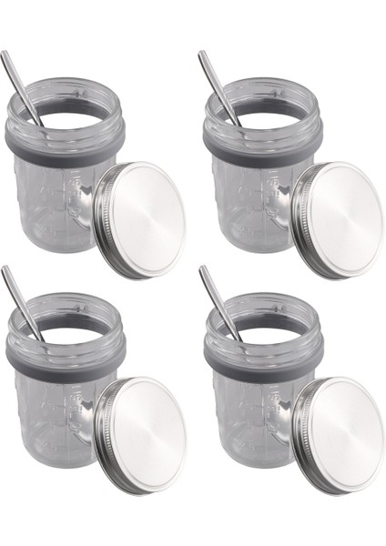 Mason Kavanozlar Gecelik Yulaflar Için 4 Paket 350ML Gece Yulaf Yulaf Kavan Ile Kavanoz ve Hava Geçirmez Paslanmaz Çelik Kapaklar Kahvaltı Potları (Yurt Dışından) modelleri