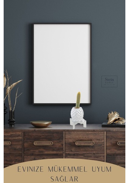 Ayaklı Saksı Ahşap Büyük Boy 1 Adet Gümüş Renk Uygulamalı Ananas Model