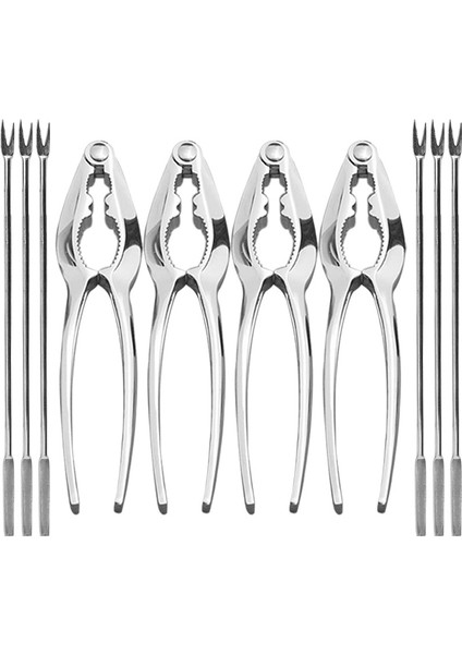 Deniz Ürünleri Aletleri Set 10 Adet Fındık Krakerleri Deniz Ürünleri Açıcı Alet Seti, 4 Pcs Yengeç Krakerleri ve 6 Pcs Deniz Ürünleri Çatalları (Yurt Dışından)