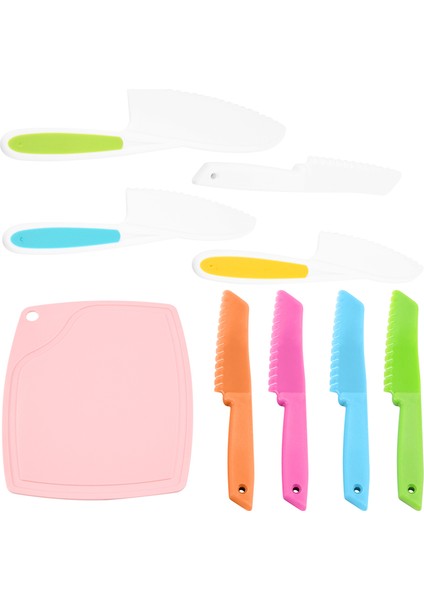 9 Adet Çocuk Yemek Seti, Plastik Çocukların Güvenli Pişirme Şefi Bıçak ve Kesme Tahtası, Çocuklar Meyve Salata Bıçakları (Yurt Dışından) fırsatları