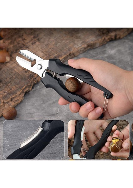 Çok Amaçlı Kestane Klipsi Kolay Kestane Mutfak Çubuğu Temizlenmesi Kilit Tasarım Somun Aracı ile Kestane Makasları, Kahverengi (Yurt Dışından) fırsatları