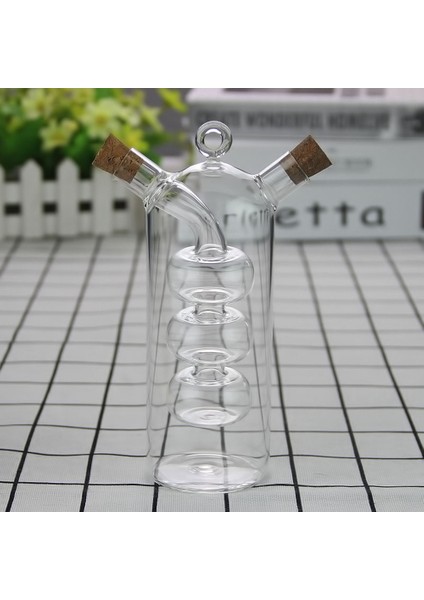 Çift Katman Sos Yağ Şişesi 2 Arada 1 Sirke Cam Şişe Çeşni Baharat Mühürlü Mutfak Depolama Şişeleri Kavanozlar (Yurt Dışından) fırsatları