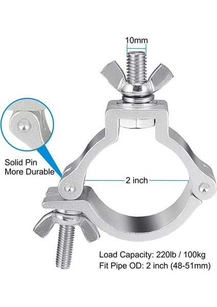 10PCS 2 Inç Kafes O Kelepçeler, Alüminyum Aşamalı Işık Kelepçeleri Kafes Için, 220LB LED Par Işık Kelepçeleri 48-51MM Od Tüp / Boru Için (Yurt Dışından) indirimleri