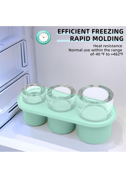 20-40 Oz Tumbler Için Kapaklı Silikon Buz Karesi Tepsisi, Kupa Için 3 Içi Boş Silindir Buz Karesi Kalıp, Yeniden Kullanılabilir Büyük Yeşil (Yurt Dışından) fiyatları