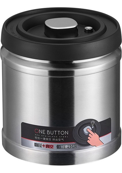 Tahıl Depolama Tankı, Nem Geçirmez Paslanmaz Çelik Saklama Kutusu, Ticari Kahve Çekirdeği Depolama Vakum Kapalı Tank 1600ML (Yurt Dışından)