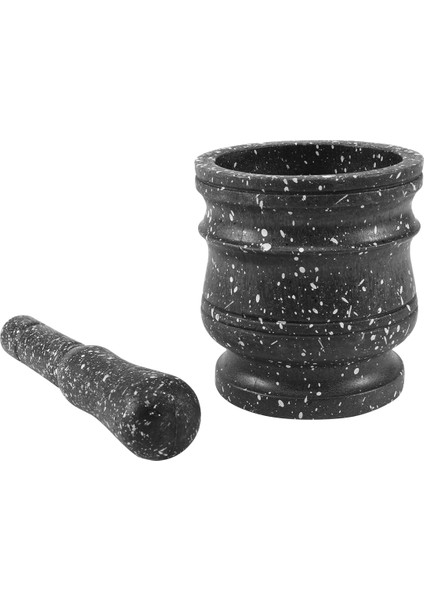 Granit Desen Havaneli Set Taş Bitki Baharat Öğütücü Katı Öğütücü Pişirme Seti (Yurt Dışından)