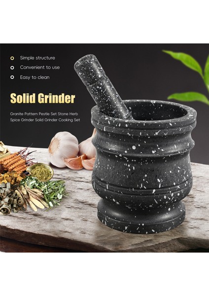 Granit Desen Havaneli Set Taş Bitki Baharat Öğütücü Katı Öğütücü Pişirme Seti (Yurt Dışından) fırsatları