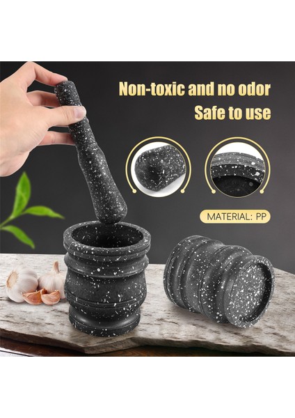 Granit Desen Havaneli Set Taş Bitki Baharat Öğütücü Katı Öğütücü Pişirme Seti (Yurt Dışından) indirimleri