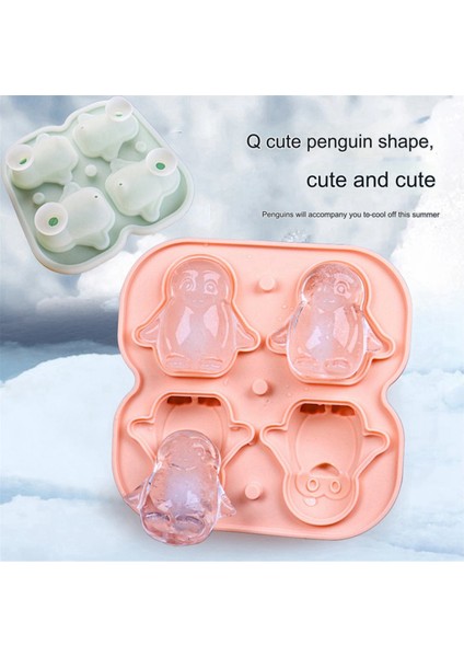Penguen Buz Küp Kalıbı, Eğlenceli Şekiller Buz Küpü Tepsisi, Içecekler Için 4 Sevimli Penguen Buz Topu Yap Kokteyller Buzlu Kahve Pembe (Yurt Dışından) modelleri