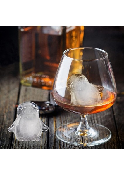 Penguen Buz Küp Kalıbı, Eğlenceli Şekiller Buz Küpü Tepsisi, Içecekler Için 4 Sevimli Penguen Buz Topu Yap Kokteyller Buzlu Kahve Pembe (Yurt Dışından) indirimleri