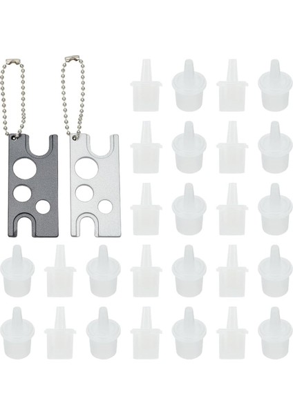 32 Pc Kirpik Yapıştırıcı Değiştirme Seti, Iletişim Yağı Şişe Açıcı Çıkartma Metal Şişeler Durdurucular Anahtarlık Aksesuarları (Yurt Dışından)