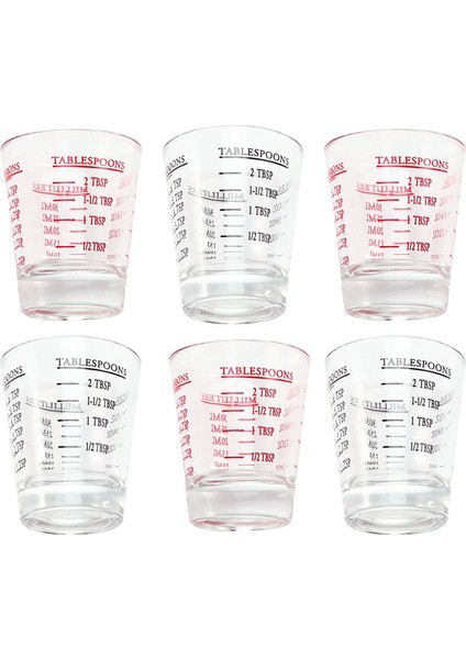 6pcs Ölçüm Kupası Espresso Atış Cam Sıvı Ağır Cam Şarap Camı 26 Incremantal Ölçüm 1oz, 6 Çay Kaşığı, 2 Tbs, 30ML (Yurt Dışından) fırsatları