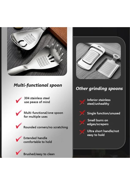 2pcs Çok Amaçlı Öğütme Kaşık Paslanmaz Çelik Mutfak Kaşık Sarımsak Kırıcı Yumurta Ayırıcı Mutfak Maddesi Için (Yurt Dışından) fiyatları