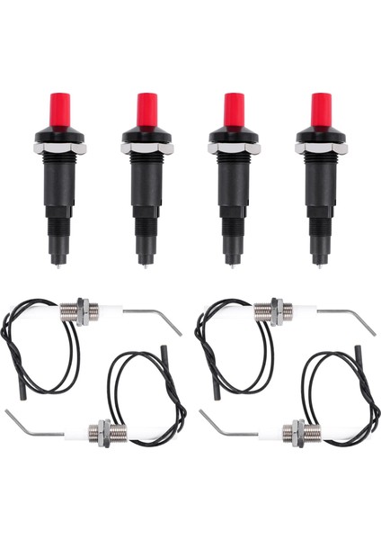 4 Adet Propan Push-Tipi Piezo Ateşleyici Kiti, Dişli Izgara Için 30 cm Dişli Seramik Elektrot Ateşleme Fişine Sahip (Yurt Dışından) fiyatları