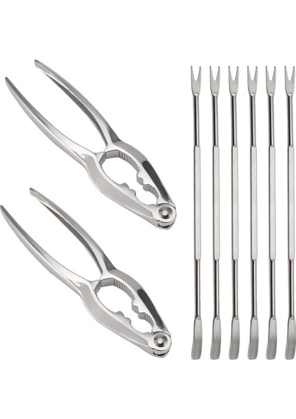 8 Adet Deniz Ürünleri Alet Kiti, Paslanmaz Çelik Yengeç Bacak Krakeri ve Çatal Somun Kraker Seti Kabuklu Deniz Ürünleri Sheller (Yurt Dışından) fırsatları