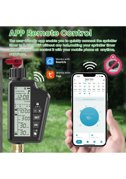 Tuya Wifi Akıllı Sulama Zamanlayıcısı, Akıllı Yaşam Uygulaması Için Otomatik Dijital Bahçe Sulama Kontrolörü Alexa Google Home (B) (Yurt Dışından) indirimleri