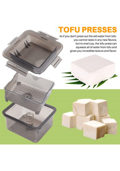 Dıy Plastik Tofu Pres Kalıp Ev Yapımı Tofu Kalıp Soya Fasulyesi Lor Tofu Kalıp Peynir Bezi Mutfak Yemek, Gri (Yurt Dışından) indirimleri