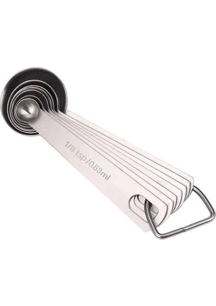 Paslanmaz Çelik Ölçüm Kaşları Kuru ve Sıvı Malzemeler Için 7 Istiflenebilir Ölçü Kaşığı Seti Kazınmış Pişirme Kaşığı Sıkıştırılabilir Halka Tutucu ile (Yurt Dışından) fiyatları