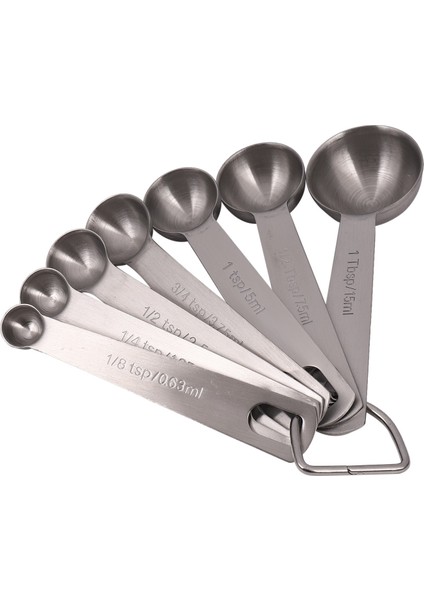 Paslanmaz Çelik Ölçüm Kaşları Kuru ve Sıvı Malzemeler Için 7 Istiflenebilir Ölçü Kaşığı Seti Kazınmış Pişirme Kaşığı Sıkıştırılabilir Halka Tutucu ile (Yurt Dışından) modelleri