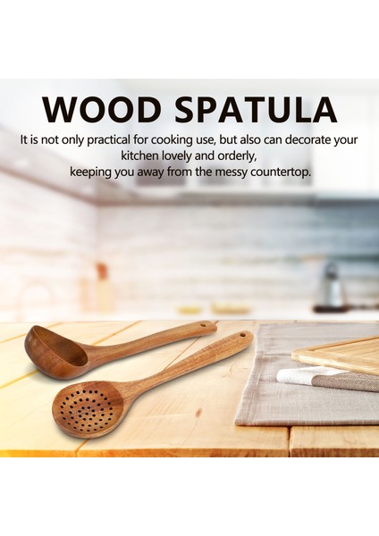 Ahşap Sofra Takımı, Standa ile Tik Mutfak Pişirme Sofra Seti, Yapışmaz Tencere, Ahşap Kürek Kaşığı 5 Adet Yemek Pişirme Için Uygun (Yurt Dışından) modelleri