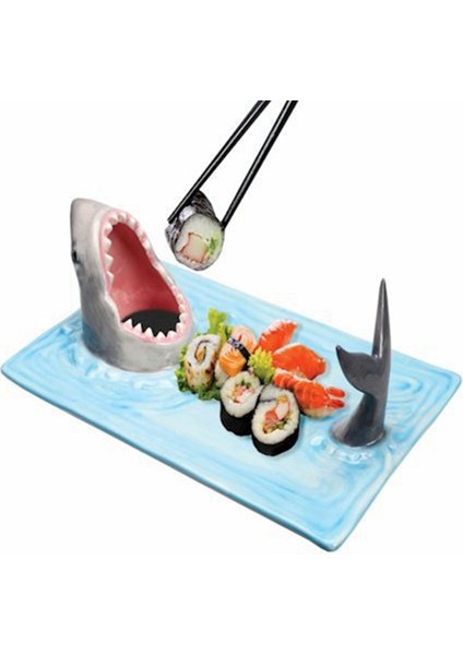 Seramik Suşi Tabağı, Köpekbalıkları Şekil Dikdörtgen Peynir Tahtası Yemek Masası Mutfak Dekorasyonu (Yurt Dışından) fiyatları
