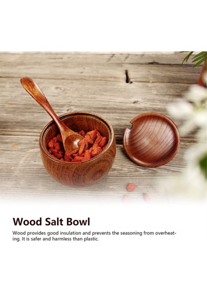 2pcs Ahşap Tuz Kasesi Tuz Konteyner Baharat Kavanoz Tuz ve Biber Kaseleri Baharat Kutusu Mutfak Doğal Odun Koyu Kahverengi (Yurt Dışından) fırsatları