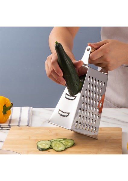 Çok Fonksiyonlu Paslanmaz Çelik Dört Taraflı Yiyecek Bitkisel Grater Peynir Kutusu Grater Peeling Grater (Yurt Dışından) fırsatları