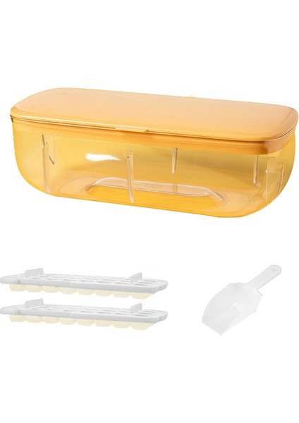 48 Çift Silikon Büyük Kapasiteli Buz Kutusu Buz Depolama Buz Kutusu Dondurulmuş Buzlu Buzdolabının Kapak Sarı (Yurt Dışından)