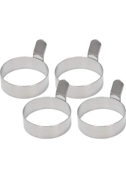 4 Pcs Yumurta Kızartma Halkaları Paslanmaz Çelik Omlet Model Krep Halkaları Mükemmel Daire Yuvarlak Yuvarlak Kızarmış Palık Kalıplı Sap Sap (Yurt Dışından)