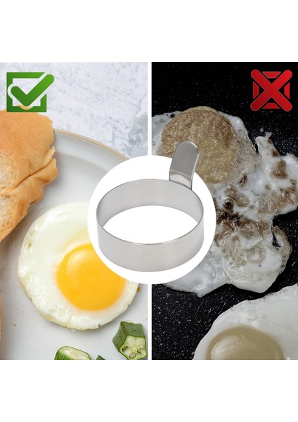 4 Pcs Yumurta Kızartma Halkaları Paslanmaz Çelik Omlet Model Krep Halkaları Mükemmel Daire Yuvarlak Yuvarlak Kızarmış Palık Kalıplı Sap Sap (Yurt Dışından) fiyatları