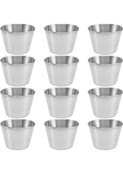 12 Paket Paslanmaz Çelik Çeşni Sos Bardak, Ticari Sınıf Daldırma Sos Bardak, Ramekin Çeşni Bardaklar Porsiyon Bardak (Yurt Dışından) fiyatları
