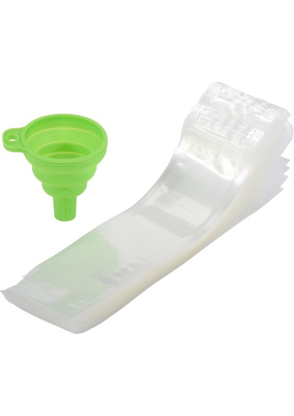 Tek Kullanımlık Popsicle Torbalar 120PCS Dondurucu Tüpleri, Huni ve Buz Kılıfları Suyu, Buz Şekeri Pops, Meyve ile Buz Torbaları (Yurt Dışından)